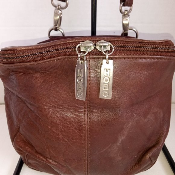 Vintage HOBO INTERNATIONAL Brown Leather Mini Crossbody Organizer Expandable - Picture 5 of 15